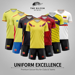 Ensemble de maillots de football unisexe personnalisable 100% polyester imprimé par transfert thermique col en V manches courtes respirant et absorbant la transpiration pour adultes - Product Image 2