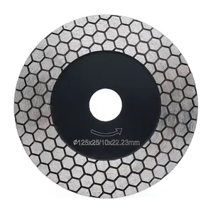 5 Inch Diamond Saw Blade Tile Cutting Disc for Edge Angle Grinder Cutting Grinding, 7/8"- 5/8" Arbor