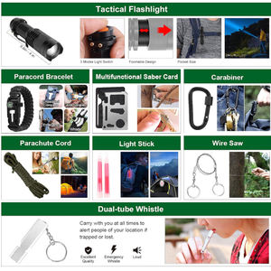 مجموعة أدوات النجاة في حالات الطوارئ وحقيبة الإسعافات الأولية المكونة من 142 قطعة، معدات نجاة احترافية مع حقيبة موللي ومصباح يدوي - Product Image 2
