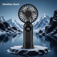 Ventilateur de poche électrique 2-en-1, portable, avec câble de charge USB, trois vitesses, batterie 5000 mAh, moteur sans balais, en plastique, pour la maison
