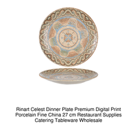 Assiette plate Celest Ø 27 cm, porcelaine fine de qualité supérieure, impression numérique, porcelaine Rinart