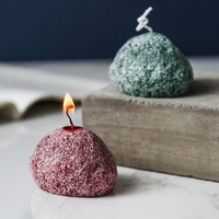 Bougie parfumée artisanale créative en cire de fleur de glace avec éléments en pierre et végétaux, décoration d'intérieur polyvalente, ornements parfumés pour cadeau