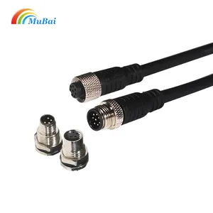 Connecteur de capteur M12 mâle A B D câble de codage type d'assemblage à souder 3 4 5 8 connecteur étanche à 12 broches