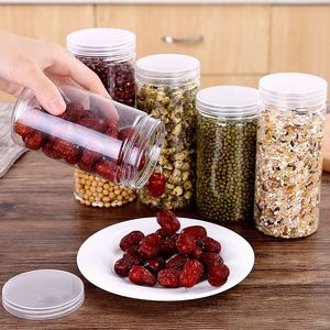 Transparent Lid Pet Airtight Jar Cylinder Food Grade Storage Container For Snack Honey <b>Candy</b> Biscuit 6.5*8cm To 8.5*12cm - Product Image 4