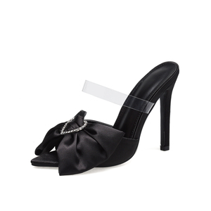 New Hot Selling 2023 European and American New <b>Bow</b> High Heel Muller Shoes Size 35-42 - Product Image 6