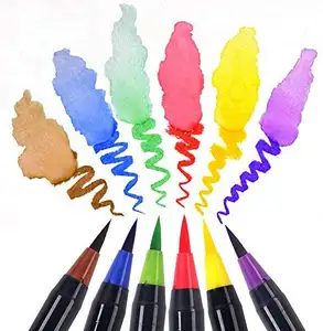 Wholesales 48 Colors Watercolor Brush Marker With 1 Water brush Pen Set Art Marker Brush Pen For Kids Adults Drawing
