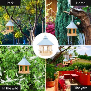 Mangeoire à oiseaux en bois nichoir perroquet Cage graines d'oiseaux maison d'alimentation jardin suspendus ornements Pigeons nichoir mangeoire à oiseaux - Product Image 6