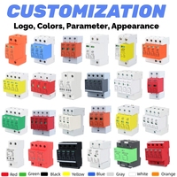 LEIHAO T2 Custom SPD Solar PV Surge Protector 420V 50KA 100KA 4P Perangkat Perlindungan Lonjakan Sistem Fotovoltaik Tegangan Tinggi CE