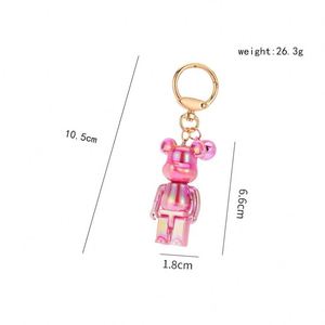 Llavero de acrílico con diseño de oso de dibujos animados, llavero de animal lindo para llaves de coche, accesorios de moda para llaves para mujeres y niñas - Product Image 5