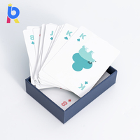 Cartes de poker durables et écologiques 310 g/m² bleu/noir, parfaites pour le jeu familial, impression personnalisée professionnelle, ressort intégré pour un retour rapide