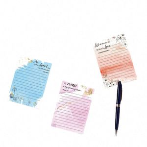 Usa Mairun Colorful Flower English Horizontal Line Memo Notepad 30 Pages 8 Books Set Strong Adhesive <b>Sticky</b> <b>Notes</b> Model 406 - Product Image 5