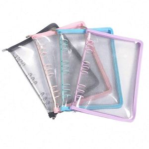 Colored Metal Clips 6 <b>Ring</b> <b>Binder</b> A6 A5 Zipper Loose Leaf PVC Transparent Cover Hongyunda Planner Folder - Product Image 1