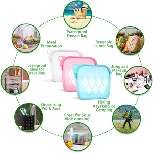 Juego de Bolsas de Silicona Reutilizables de 1500 ml (50.72 oz) para Almacenamiento y Organización del Hogar, Contenedores Magnéticos Verticales para Almacenamiento de Alimentos y Preparación de Comidas - Product Image 6