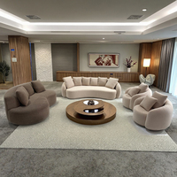 Conjunto de sofá curvo moderno, sofá redondo blanco para sala de estar, sofá semicircular para apartamento, 1 + 2 + 3 + 4
