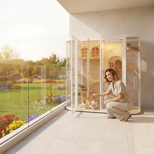 <span class=keywords><strong>Casa</strong></span> per Gatti Eterna in Legno, Design Senza Tempo <span class=keywords><strong>a</strong></span> Più Piani, Edificio Infinito per Gatti, Design Perpetuo e Patrimoniale - Product Image 2