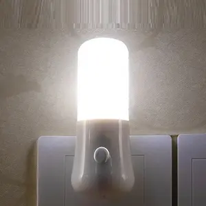 Saklar On/off Manual Led lampu malam Plug-in lampu dalam ruangan putih terang kamar mandi dinding efisien energi lampu malam