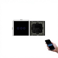Interrupteur intelligent en verre trempé 10A de style graffiti du Moyen-Orient, compatible Wi-Fi, contrôle vocal Alexa via application pour la maison intelligente