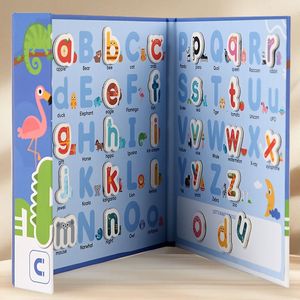 Aimants épais en bois 26 lettres <span class=keywords><strong>alphabet</strong></span> animal mignon livre magnétique lettre cognition jouet pour enfants - Product Image 4