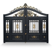 Portail battant automatique en aluminium, thermolaqué, durable, style européen, pour entrée de villa et cour