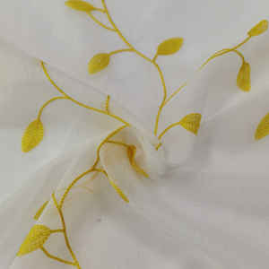 Cortina de tela de gasa bordada de hilo Basecharin para sala de estar, superventas, 2 uds., 2017 - Product Image 1