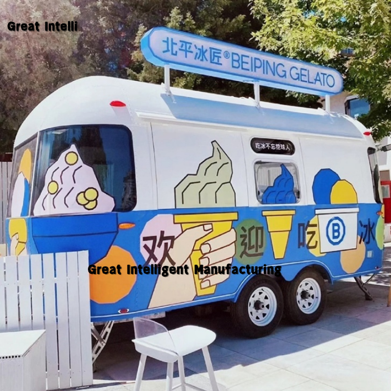 China Custom Mobile Food Trailer Full Kitchen Pizza Coffee Van Street Barbecue Food Cart for Sale for Snack Food Application