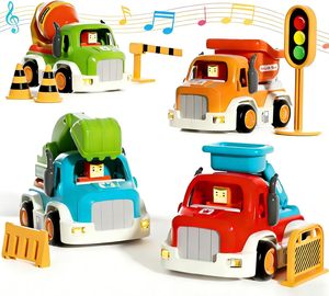 Ensemble de 11 véhicules de chantier à friction avec lumières et musique EPT pour bébés et tout-petits garçons - Product Image 1
