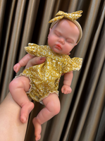 Poupée Reborn Fille de 13 pouces en Silicone Platine 100% Réaliste, Peinte à la Main, Jouet Doux pour Jeu d'Imitation