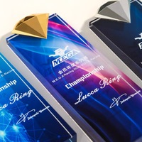 Fabriek Custom Crystal Diamond Trofee Kroon Plaquette Star Award Voor Evenement Prijzen
