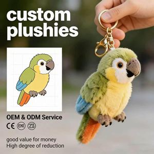 Vente directe usine : Porte-clés perroquet en peluche, best-seller, porte-clés animal en peluche, mini-jouets en peluche personnalisés - Product Image 1