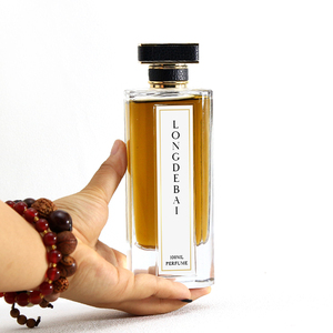 Nuevo Diseño de Lujo, Botella de Perfume Cuadrada de Vidrio de 100 ml, Transparente Mate con Grabado, Tapa de Zamac, Botella con Atomizador - Product Image 5