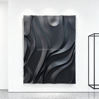 Peinture Personnalisée Art Mural en Bois Suspendu Art Mural Noir Home Deco Luxe Moderne Simple Style Texturé 3D Décoration Murale en Bois