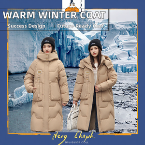 Manteau d'hiver oversize pour femme, nouvelle veste longue décontractée, épaisse, à capuche amovible, chaude, vêtement d'extérieur - Product Image 2