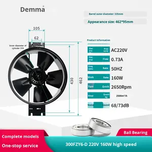 Ventilador Axial de Rotor Externo <span class=keywords><strong>Dema</strong></span>, Radiador para Gabinete de Distribución Industrial, 380V/220V, Metal/Cobre, Montaje Vertical - Product Image 6