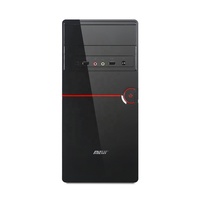 Boîtier d'ordinateur de bureau noir avec panneau avant double USB double HD AUDIO Rohs OEM boîtier PC moyenne tour
