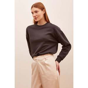 Sudadera de Cuello Redondo para Mujer, Tejida, Manga Regular, Color Antracita - Product Image 2