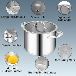 Wholesale Induction Large Soup Stock <b>Pot</b> Hot <b>Pot</b> 8QT Kitchecn Home Restaurant Cookware Stainless Steel <b>Cooking</b> <b>Pot</b> - Product Image 4