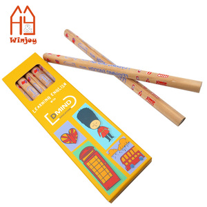 Ensemble de <span class=keywords><strong>crayons</strong></span> géants vides pour enfants, crayon HB en bois naturel triangulaire avec logo 4C imprimé pour cadeau promotionnel - Product Image 5