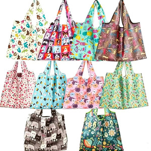 Sacola de Compras Personalizada em Poliéster Listrado, Dobrável, Extra Grande, com Alça de Ombro, Reutilizável para Compras e Uso Diário - Product Image 3