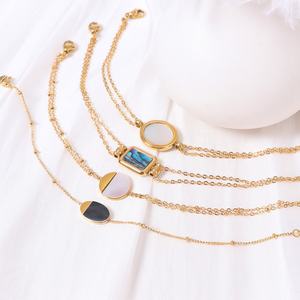 Pulsera Unisex de Estilo Vintage con Dije de Concha y Colgante de Acero Inoxidable Chapado en Oro de 18K, Regalos de Boda, Joyería de Nuevo Diseño - Product Image 5