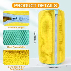 Bolsa de malla portátil para lavar zapatos, lavable, resistente a desgarros, duradera, con cremallera para lavadora. - Product Image 4
