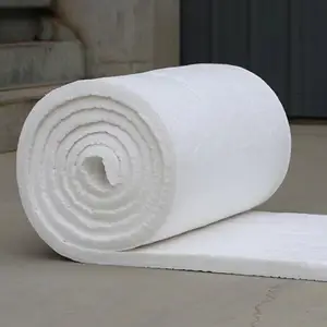 Couverture de laine filée en fibre de céramique isolante haute température 1260c 50mm 25mm couverture en fibre de céramique pour four à moufle