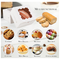 Boîte de boulangerie aseptique en papier kraft recyclé, recyclable, alimentaire, avec poignée pour sushis, pâtisseries et plus encore - Emballage de style dossier