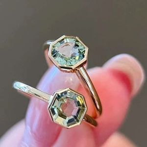 ซินฟลาย ขายส่ง แหวนทองคำแท้ 18k ประดับพลอยทัวร์มาลีนสีเขียวมิ้นท์ - Product Image 5