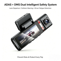 Caméra embarquée 3 canaux 2K (avant 2K + 1080P + 1080P) avec 4G, GPS, ADAS, DMS, mode stationnement 24/7 et G-Sensor pour voiture
