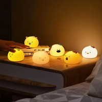 Lampe tactile en silicone souple, petite et mignonne, style anime, éclairage doux, pour enfants, bébés, décoration de chambre, lampe de chevet, rechargeable, lumière de nuit LED