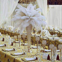 Vases à fleurs hauts en métal doré de luxe LEXI FS-054, centre de table 140x50cm, alimentation USB, pour décorations de fête et de mariage