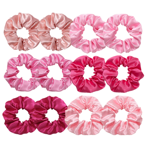 Vente en gros de bandeaux élastiques en tissu satiné pour femmes, avec logo personnalisé, couleurs assorties, 20 pièces/sac - Product Image 4