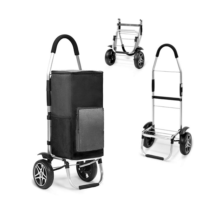 Heavy Duty Utility for Grocery Shopping 2 in 1 Foldable Shopping Cart Waterproof Collapsible Hand Truck with All-Terrain Wheels