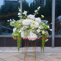 Bola de Flores Artificiales de Hortensias Blancas y Verdes de Alta Calidad al por Mayor, 80 cm, Centro de Mesa para Decoración de Bodas