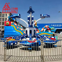 Manège d'avion rotatif Sanly personnalisable avec lumières LED, capacité de 16 personnes, certifié CE, thème dessin animé pour enfants, divertissement extérieur